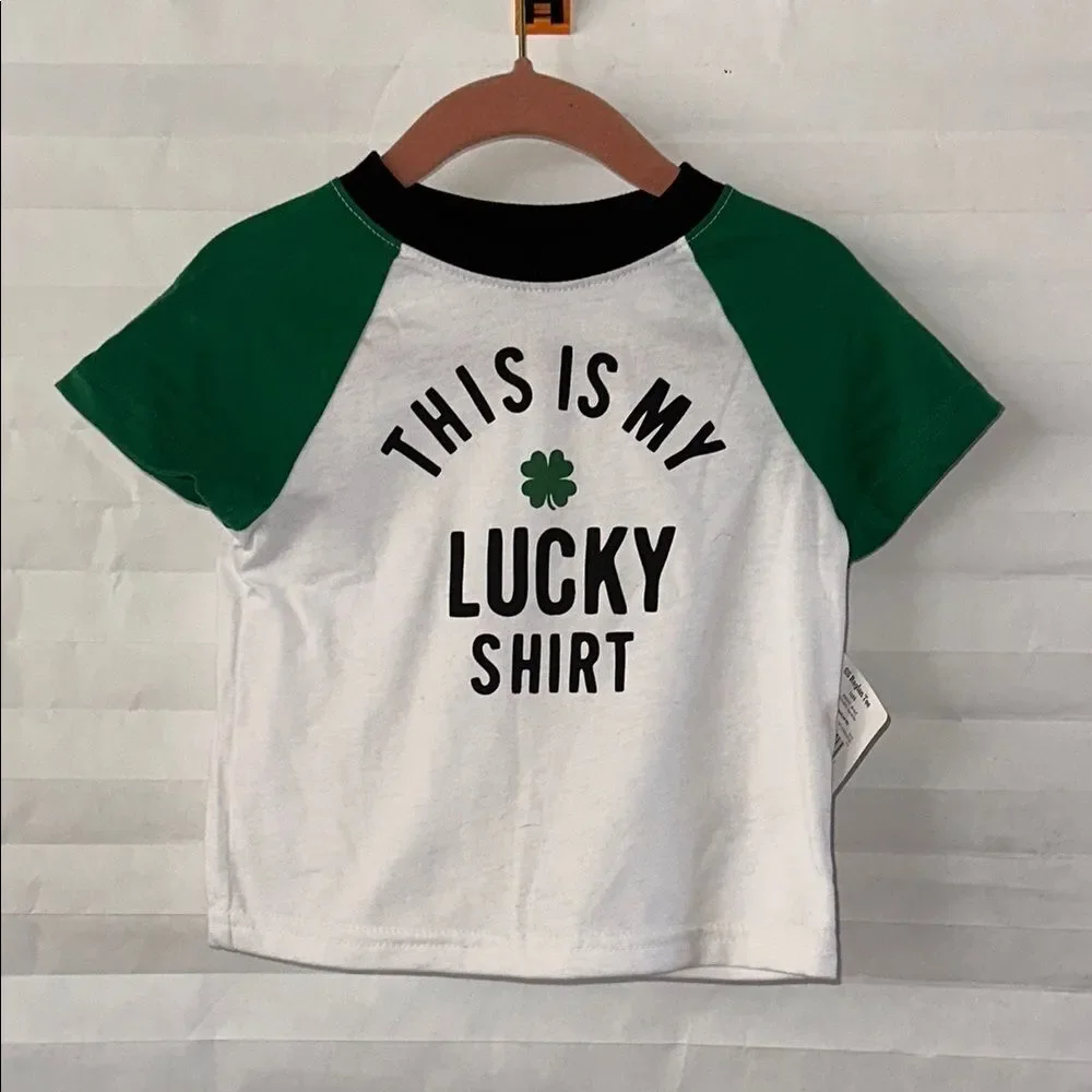 Way To Celebrate Raglan Shirt St. Patrick’s Day Graphic Tee Green & White Unisex